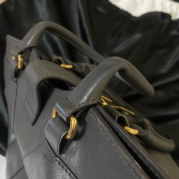 YSL Dark Gray Cabas Chyc Leather Handbag - Picture 13 of 16